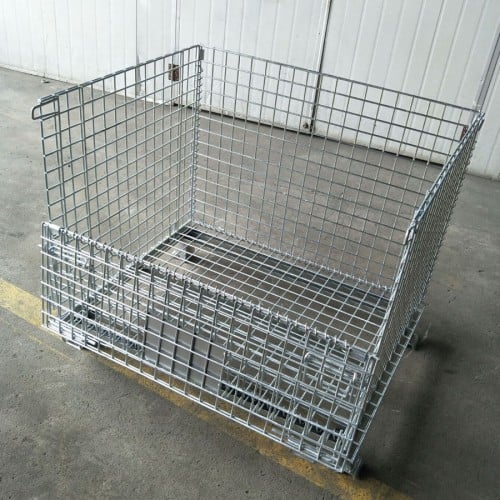 Galvanized metal wire mesh container in stock