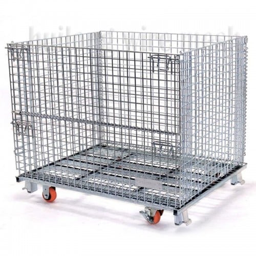 Galvanized metal wire mesh container in stock