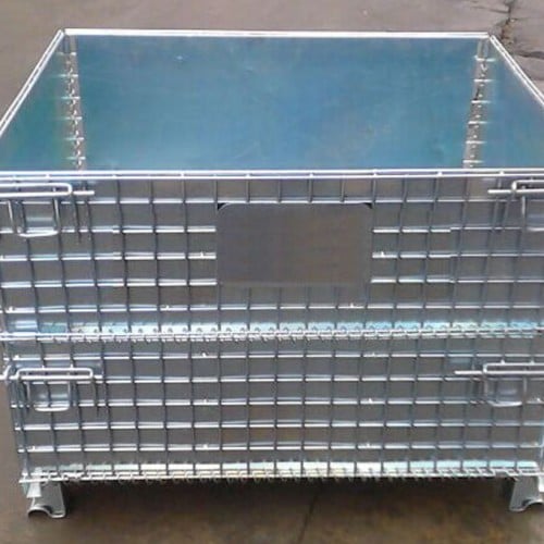 Galvanized metal wire mesh container in stock