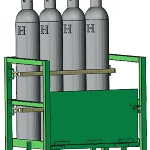 Oxygen cylinder gas cage