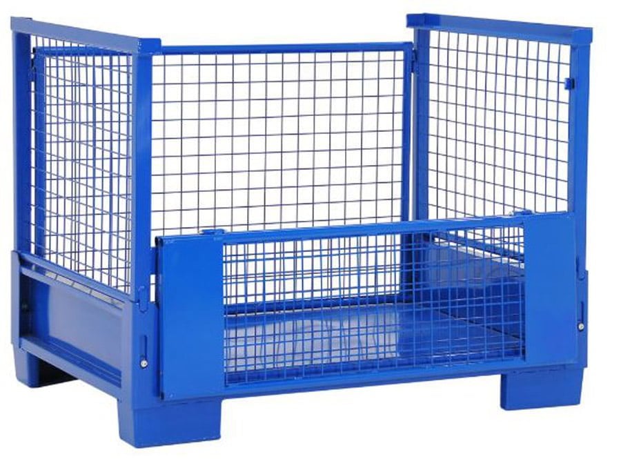 Powder coating heavy duty folding metal storage container Professional Manufacture Metal