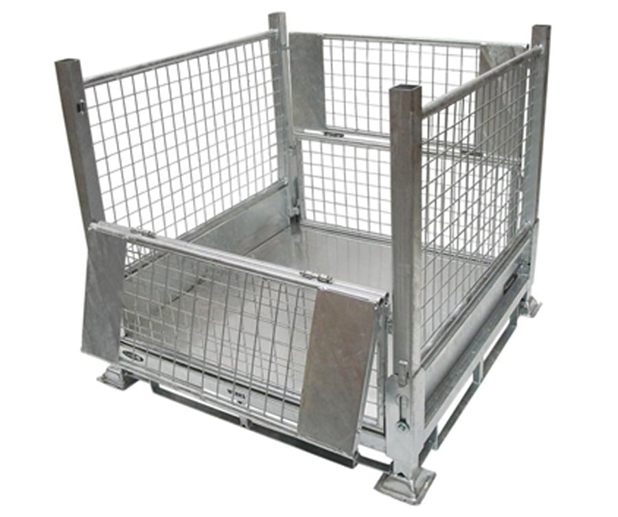 Powder coating heavy duty folding metal storage container Professional Manufacture Metal