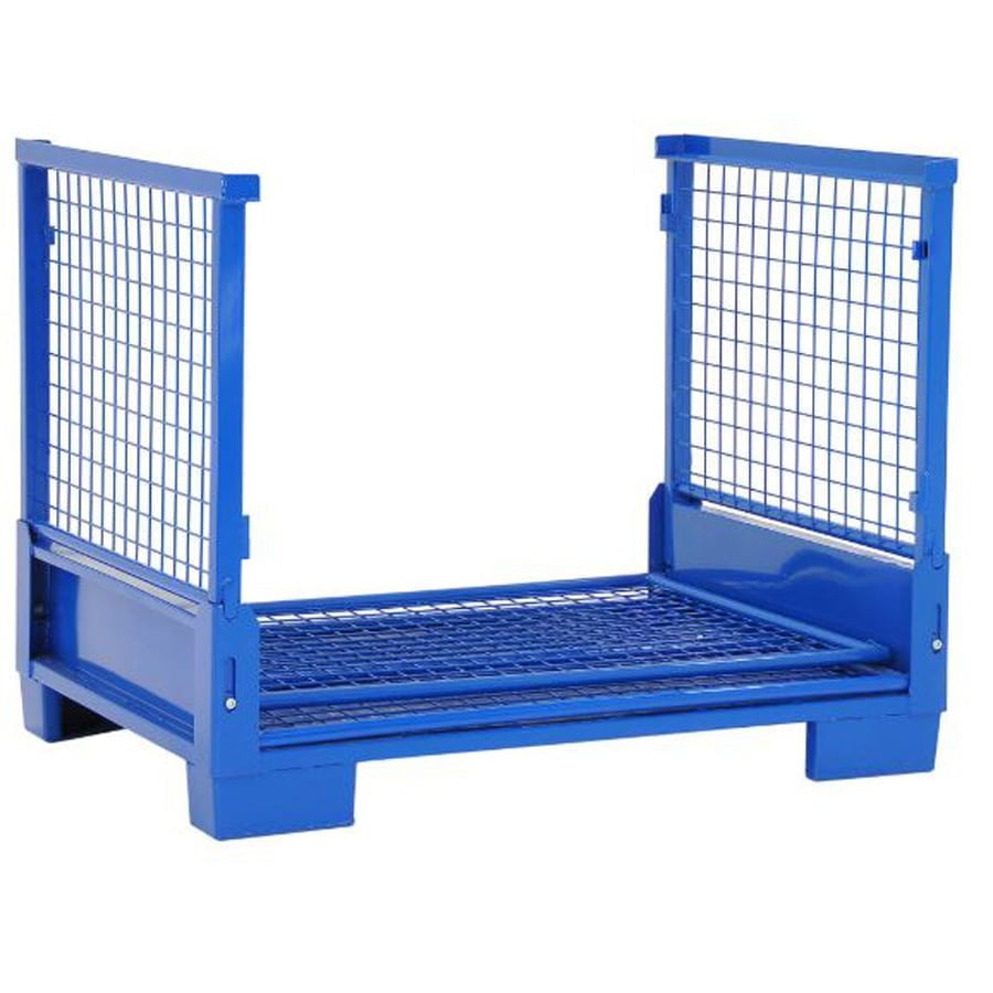 Powder coating heavy duty folding metal storage container