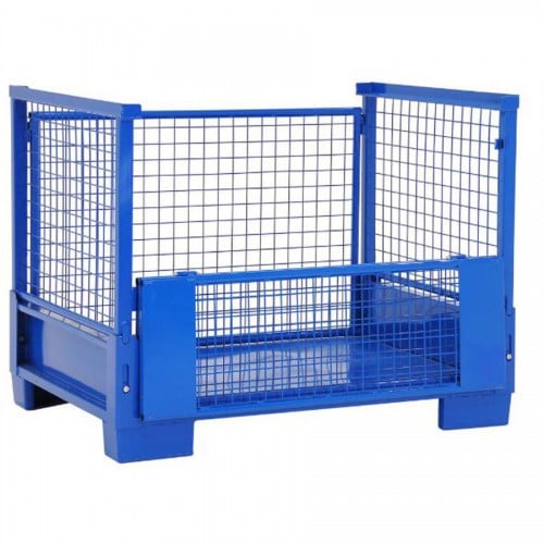 Powder coating heavy duty folding metal storage container