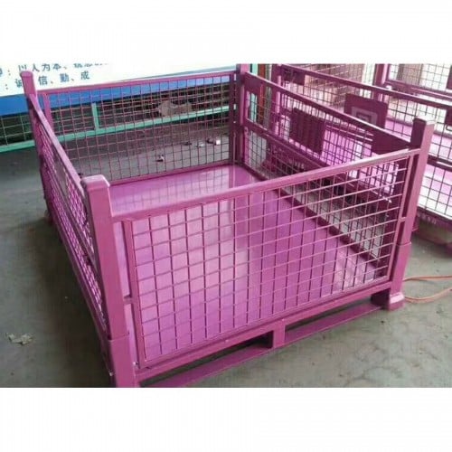 Metal wire pallet storage cage factory