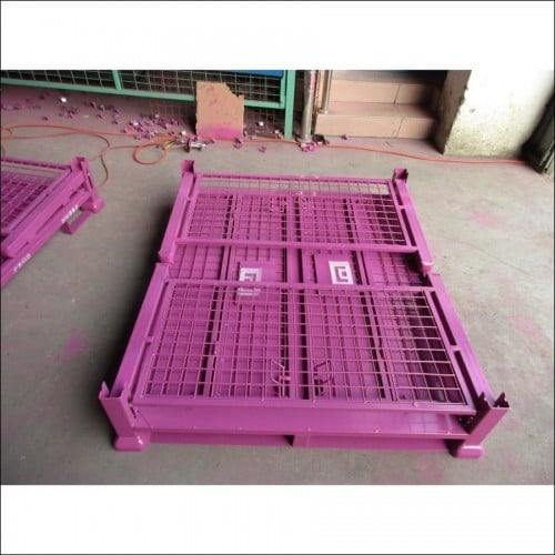 Metal wire pallet storage cage factory