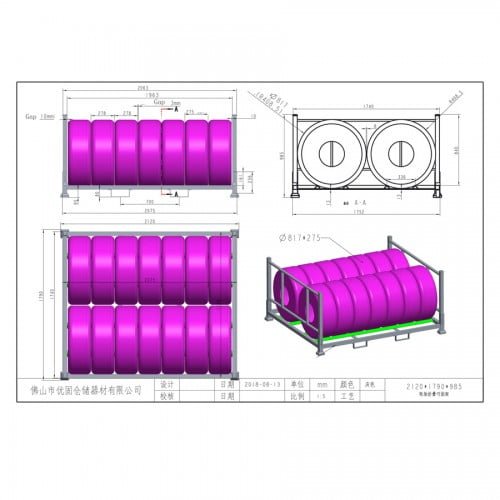 Powder coating heavy duty warehouse industrial tire rack