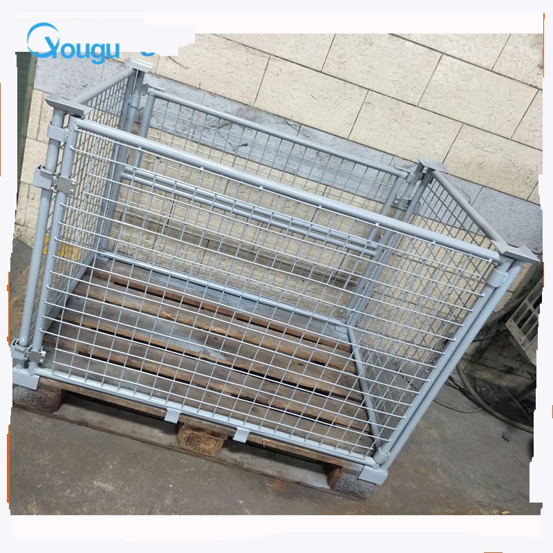 Detachable metal storage container with epal wood pallet Professional Manufacture Metal