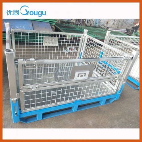 Warehouse collapsible transport stillage pallet box