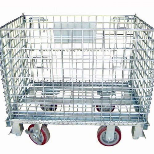 Folding Steel wire cage with wheel