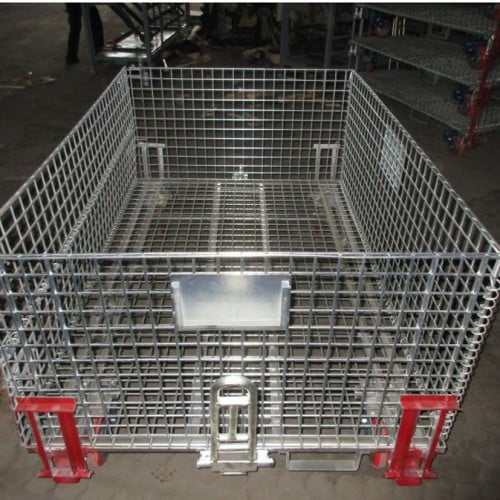 Folding Steel wire cage with wheel