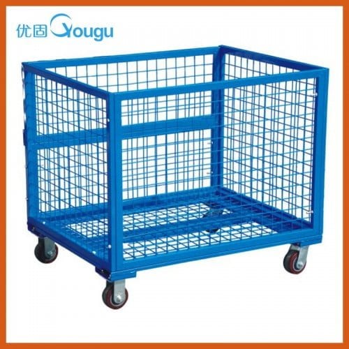 Folding Steel wire cage with wheel