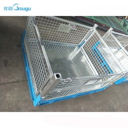 Warehouse collapsible transport stillage pallet box