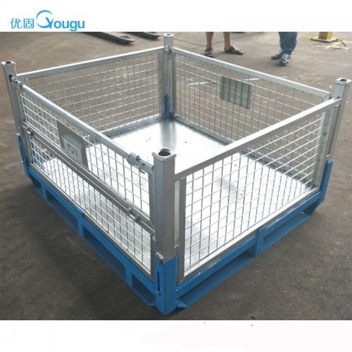 Warehouse collapsible transport stillage pallet box