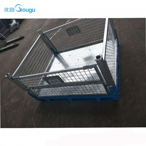 Warehouse collapsible transport stillage pallet box