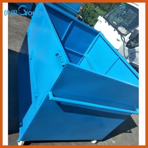 Rubbish box bins heavy duty metal box cage trolley