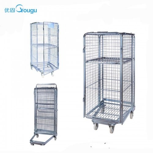 Laundry cage trolley clothes storage box