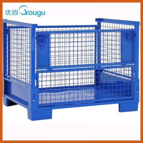 Powder coating heavy duty folding metal storage container
