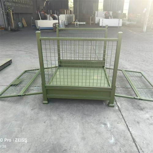 Powder coated stacking metal bins for storage