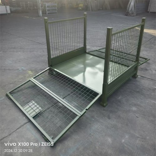 Powder coated stacking metal bins for storage