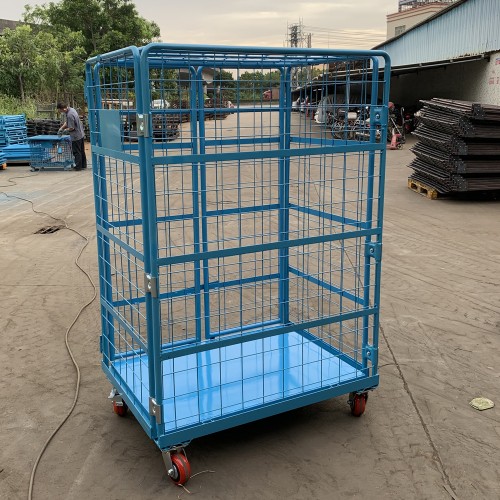 Fabric cloth printing and drying roll container cage
