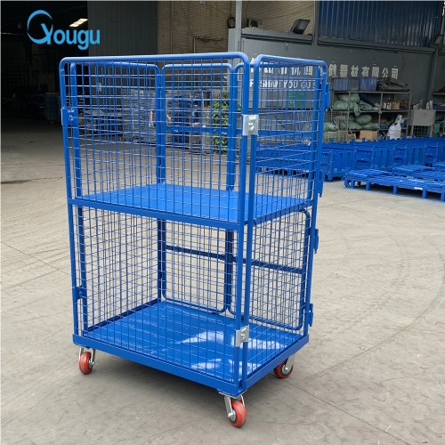 Fabric cloth printing and drying roll container cage