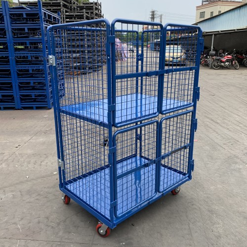 Fabric cloth printing and drying roll container cage
