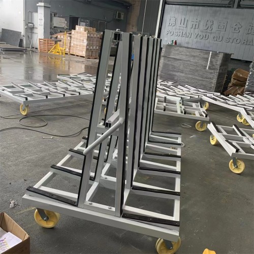 Steel heavy duty glass transport storage racking trolley