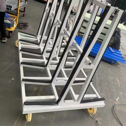Steel heavy duty glass transport storage racking trolley