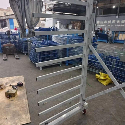 YOUGU Q235 Steel Foldable Mobile Stackable Storage Rack with Powder Coating 500kg-1000kg Capacity