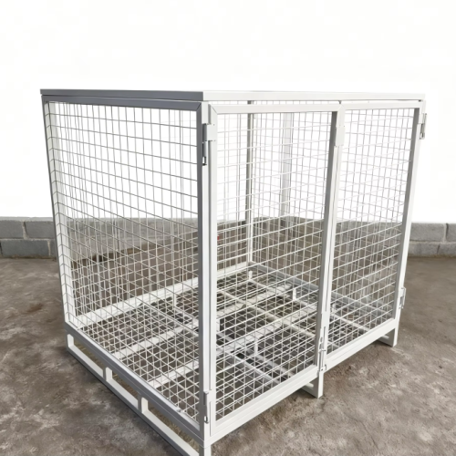 Foldable Steel Mesh Pallet Cage – Industrial Storage Bin for Logistics & Material Handling