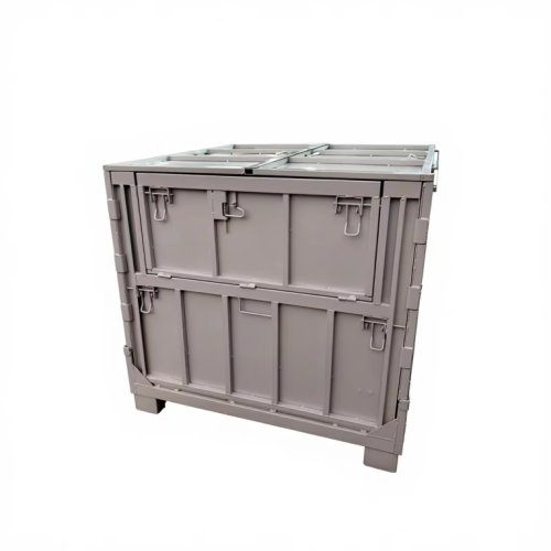 Heavy Duty Collapsible Steel Storage Container – Industrial Stackable Metal Bin for Warehouse
