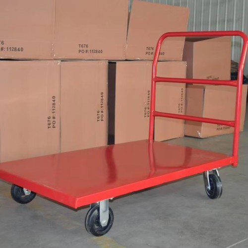 Folding Hand Truck Steel Transport Cart with Four-Wheel for Moving 150kg-300kg Cargo in Warehouse Plastic Material