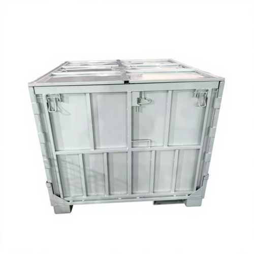 Heavy Duty Collapsible Steel Storage Container – Industrial Stackable Metal Bin for Warehouse