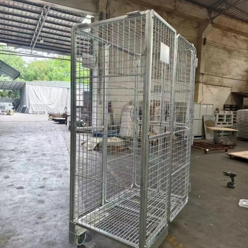 Industrial Transport Folded Trolley Hand Trolley Roll Cage Factory Heavy Duty Trolley Wire Roll Cage Warehouse Roll Cages